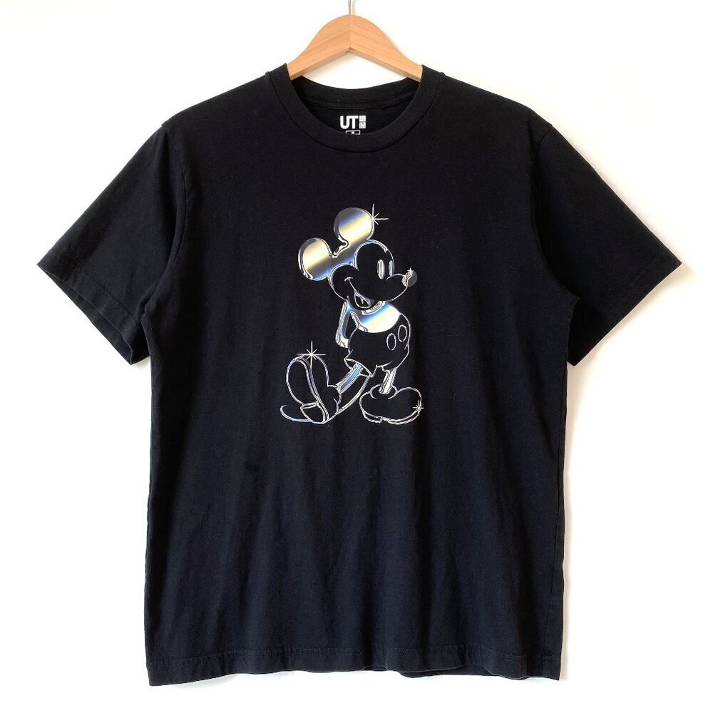 Uniqlo x Disney Mickey Mouse Black Graphic T-Shirt Unisex Size M